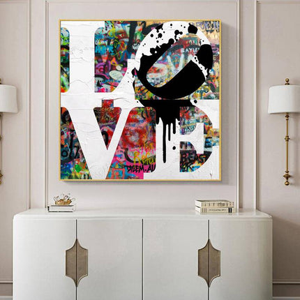 Embrace Artistic Freedom: Peace & Love Graffiti by Stephen Chambers - Gallerie Canvas