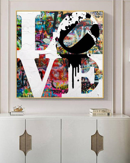 Embrace Artistic Freedom: Peace & Love Graffiti by Stephen Chambers - Gallerie Canvas