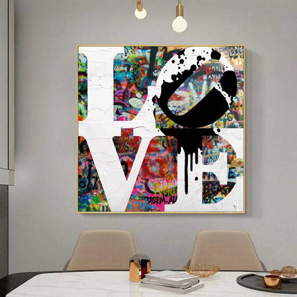 Embrace Artistic Freedom: Peace & Love Graffiti by Stephen Chambers - Gallerie Canvas