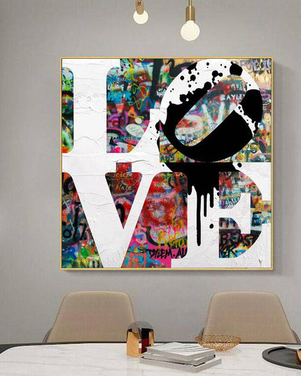 Embrace Artistic Freedom: Peace & Love Graffiti by Stephen Chambers - Gallerie Canvas