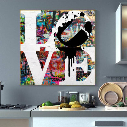 Embrace Artistic Freedom: Peace & Love Graffiti by Stephen Chambers - Gallerie Canvas