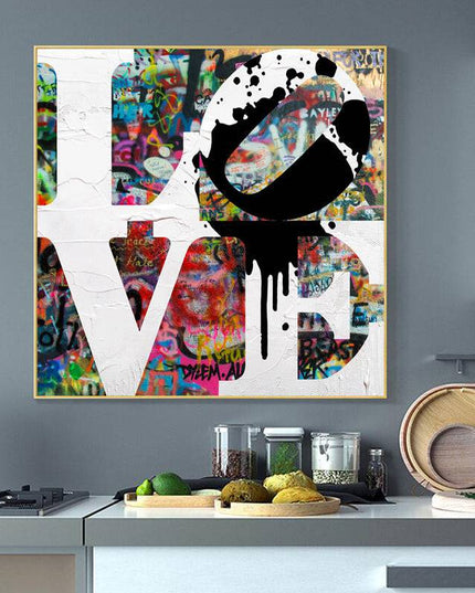 Embrace Artistic Freedom: Peace & Love Graffiti by Stephen Chambers - Gallerie Canvas