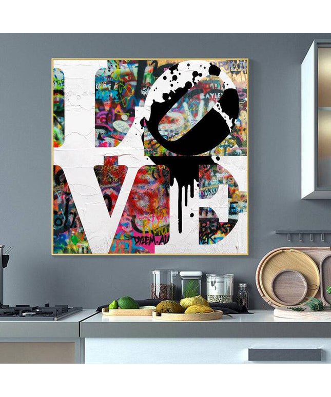 Embrace Artistic Freedom: Peace & Love Graffiti by Stephen Chambers - Gallerie Canvas