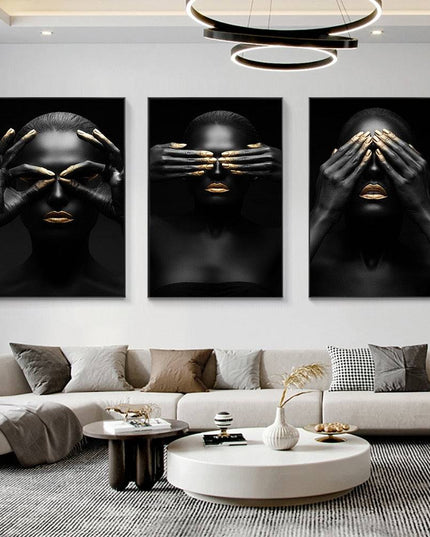 African Beauty: Cuadros Woman Canvas Art Poster 
