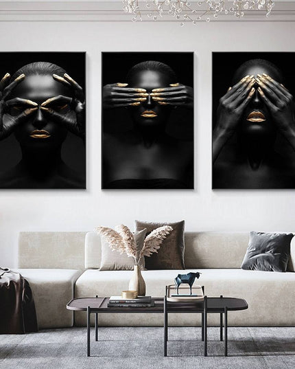 African Beauty: Cuadros Woman Canvas Art Poster 