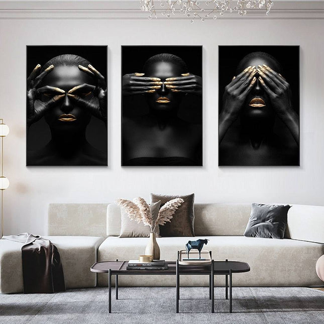 African Beauty: Cuadros Woman Canvas Art Poster 