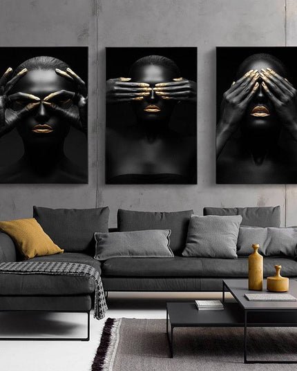 African Beauty: Cuadros Woman Canvas Art Poster 