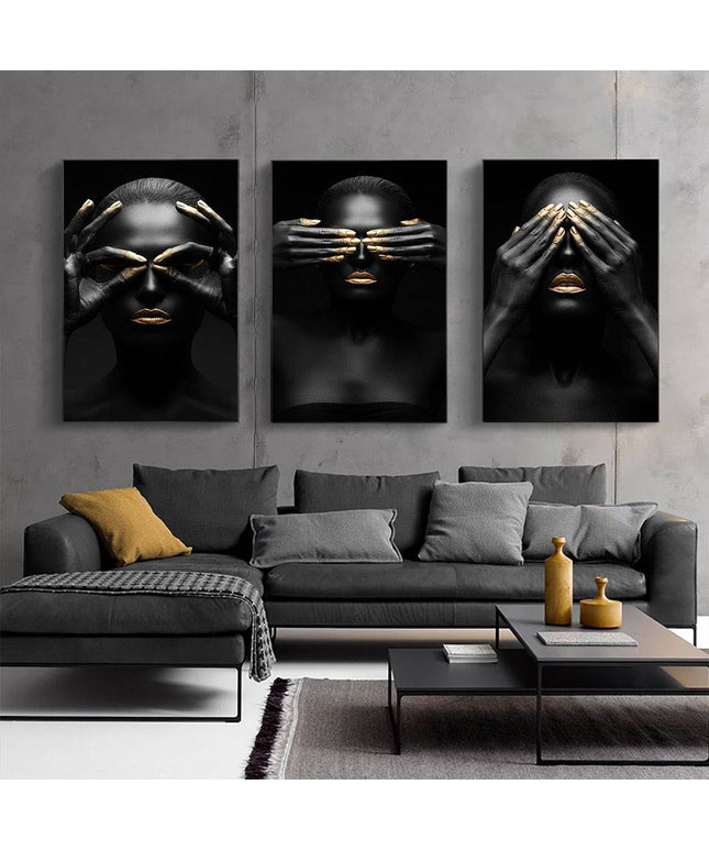African Beauty: Cuadros Woman Canvas Art Poster 
