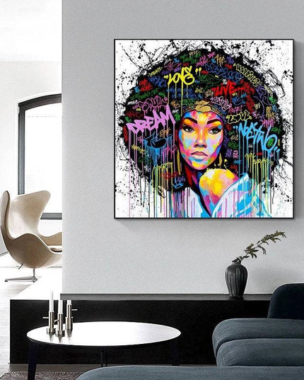 Afro Wonderland: Graffiti Art Canvas Print Wall Poster