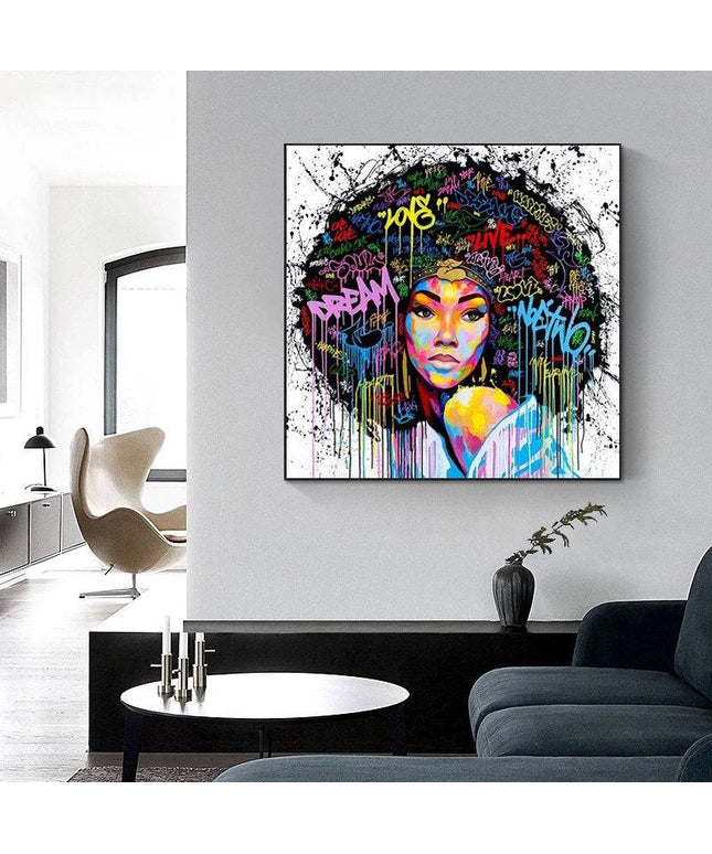 Afro Wonderland: Graffiti Art Canvas Print Wall Poster