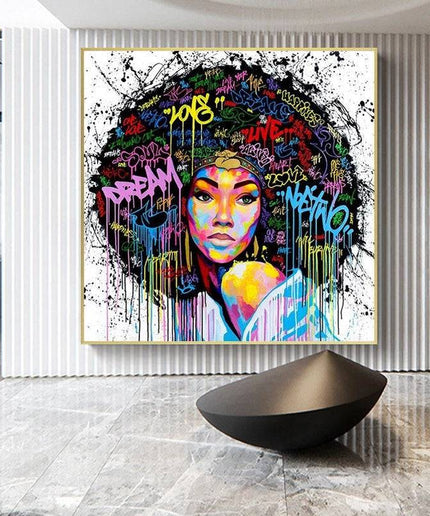 Afro Wonderland: Graffiti Art Canvas Print Wall Poster