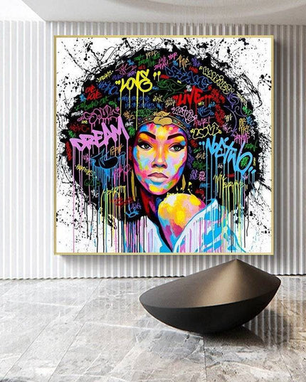 Afro Wonderland: Graffiti Art Canvas Print Wall Poster