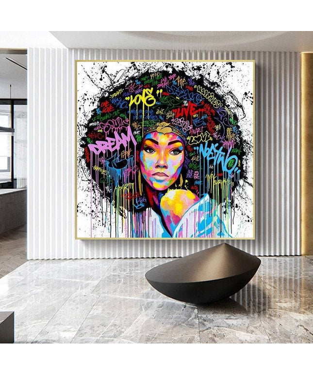 Afro Wonderland: Graffiti Art Canvas Print Wall Poster