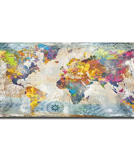 Artistic Global Connections: Modern Colorful World Map Canvas Print 