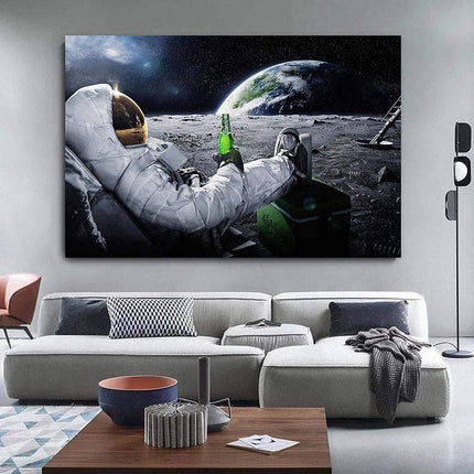 Astronaut and Beer Wall Poster