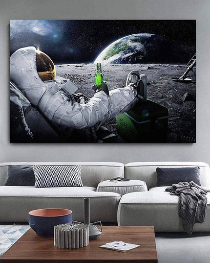 Astronaut and Beer Wall Poster