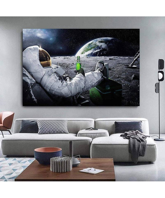 Astronaut and Beer Wall Poster
