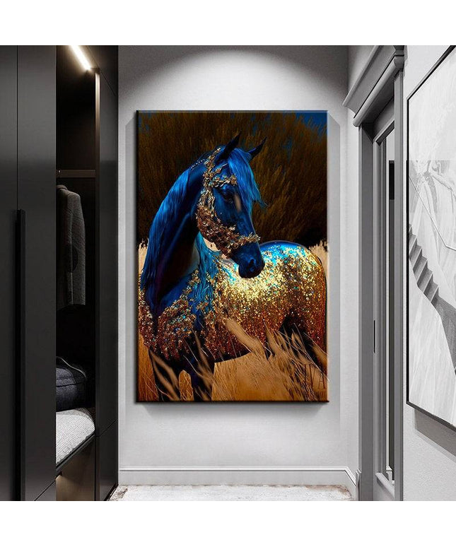 Blue Horse Wall Poster