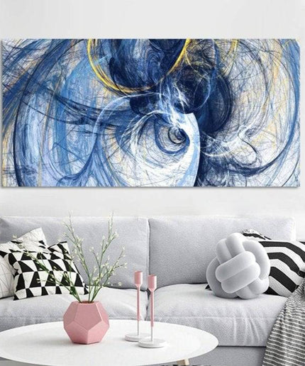 Blue Illusion: Abstract Art Canvas Print Wall Poster