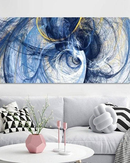Blue Illusion: Abstract Art Canvas Print Wall Poster