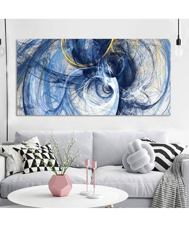 Blue Illusion: Abstract Art Canvas Print Wall Poster