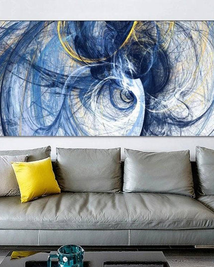Blue Illusion: Abstract Art Canvas Print Wall Poster