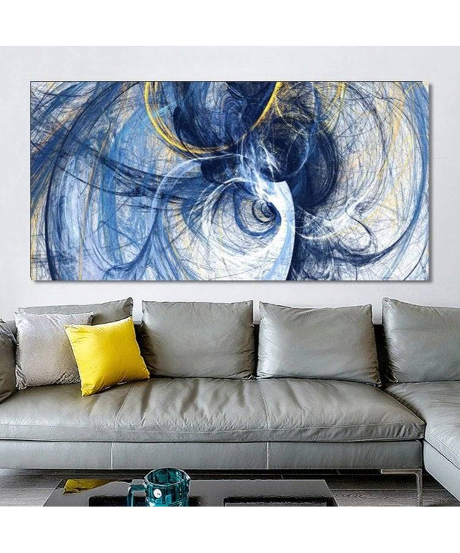 Blue Illusion: Abstract Art Canvas Print Wall Poster
