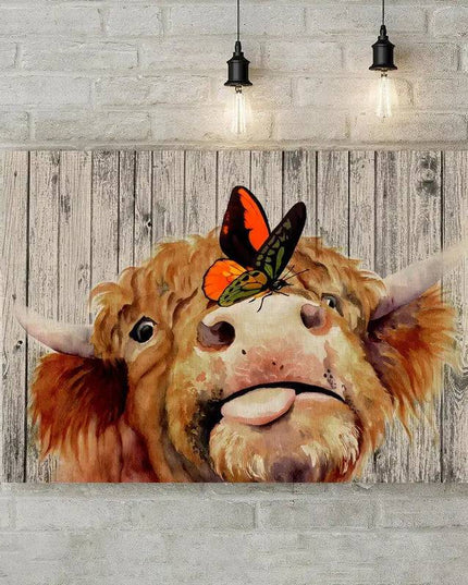 Butterfly Cow Wall Poster