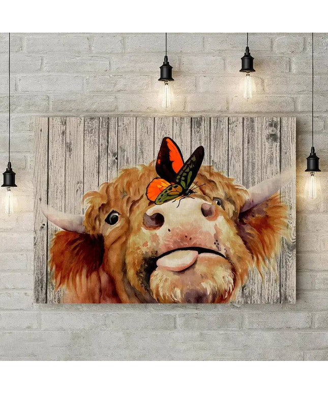 Butterfly Cow Wall Poster