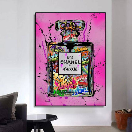 Captivating Fusion: Chanel No. 5 by Freedom Graffiti Art Poster Wall Poster