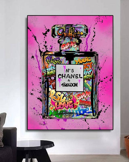 Captivating Fusion: Chanel No. 5 by Freedom Graffiti Art Poster Wall Poster