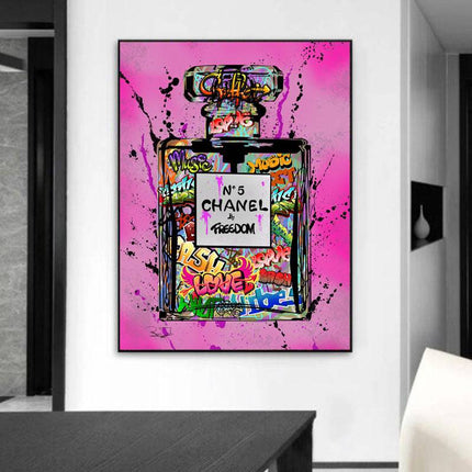 Captivating Fusion: Chanel No. 5 by Freedom Graffiti Art Poster Wall Poster