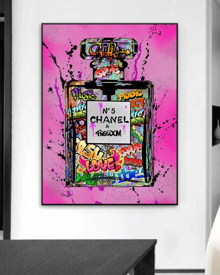 Captivating Fusion: Chanel No. 5 by Freedom Graffiti Art Poster Wall Poster