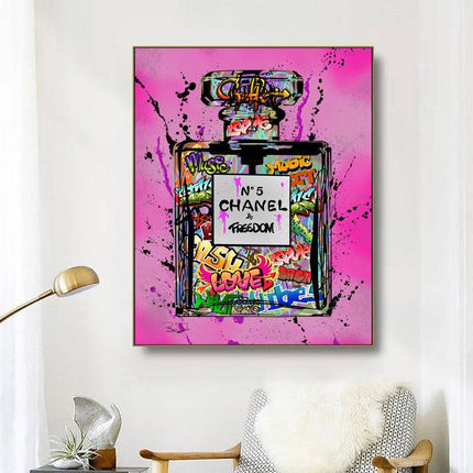 Captivating Fusion: Chanel No. 5 by Freedom Graffiti Art Poster Wall Poster