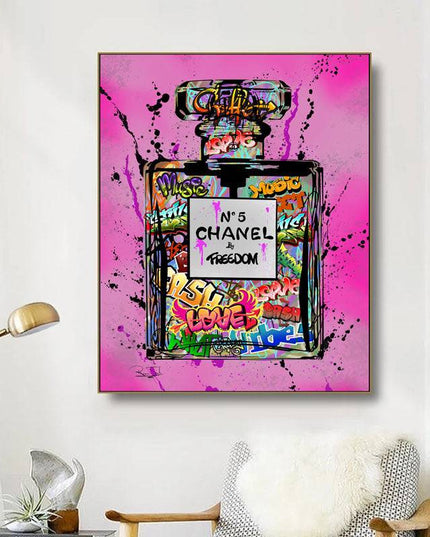 Captivating Fusion: Chanel No. 5 by Freedom Graffiti Art Poster Wall Poster