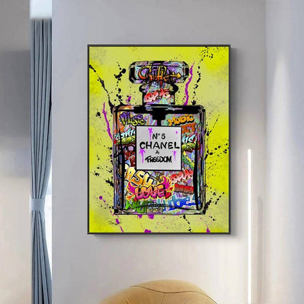 Captivating Fusion: Chanel No. 5 by Freedom Graffiti Art Poster Wall Poster