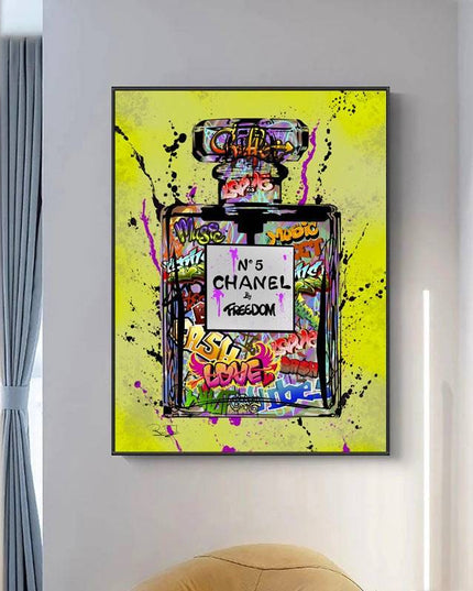 Captivating Fusion: Chanel No. 5 by Freedom Graffiti Art Poster Wall Poster