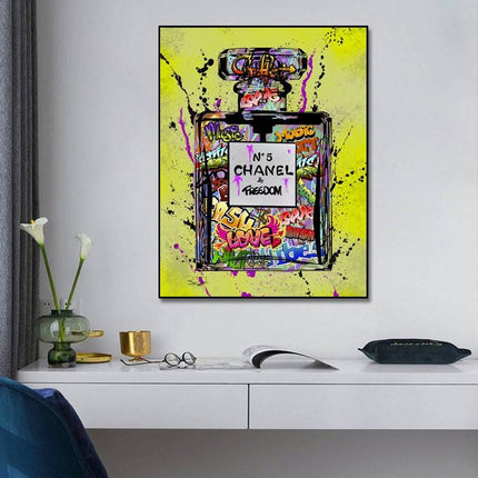 Captivating Fusion: Chanel No. 5 by Freedom Graffiti Art Poster Wall Poster