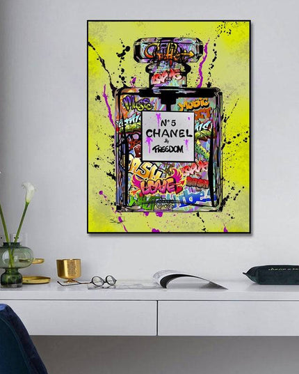 Captivating Fusion: Chanel No. 5 by Freedom Graffiti Art Poster Wall Poster
