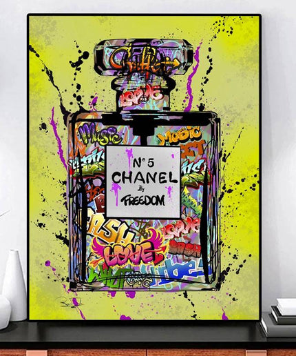 Captivating Fusion: Chanel No. 5 by Freedom Graffiti Art Poster Wall Poster