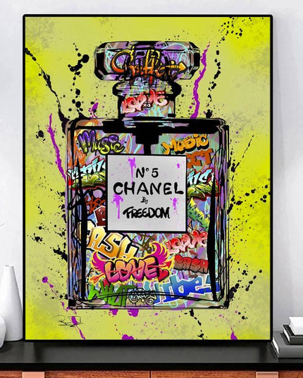 Captivating Fusion: Chanel No. 5 by Freedom Graffiti Art Poster Wall Poster