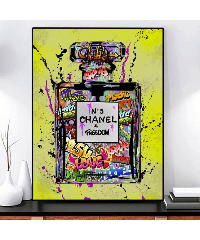 Captivating Fusion: Chanel No. 5 by Freedom Graffiti Art Poster Wall Poster
