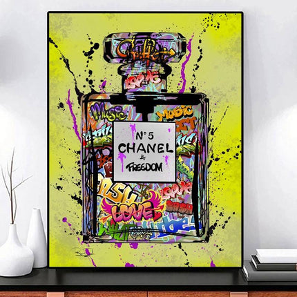 Captivating Fusion: Chanel No. 5 by Freedom Graffiti Art Poster Wall Poster