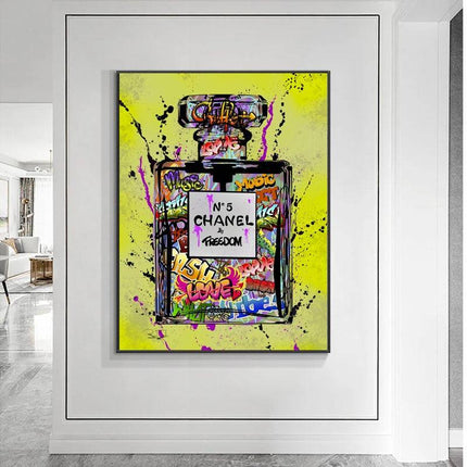 Captivating Fusion: Chanel No. 5 by Freedom Graffiti Art Poster Wall Poster