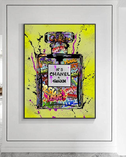 Captivating Fusion: Chanel No. 5 by Freedom Graffiti Art Poster Wall Poster