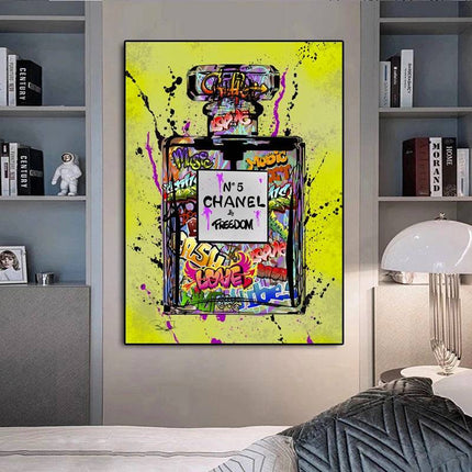 Captivating Fusion: Chanel No. 5 by Freedom Graffiti Art Poster Wall Poster