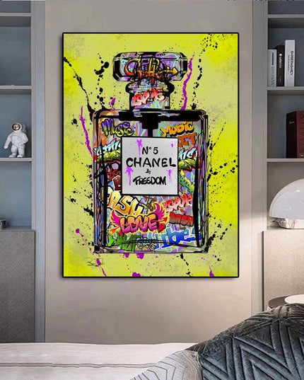 Captivating Fusion: Chanel No. 5 by Freedom Graffiti Art Poster Wall Poster