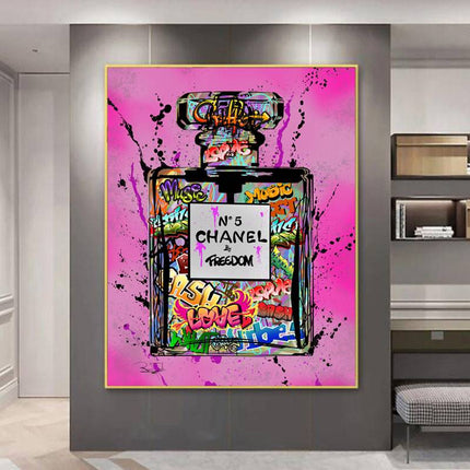 Captivating Fusion: Chanel No. 5 by Freedom Graffiti Art Poster Wall Poster