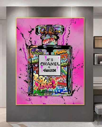 Captivating Fusion: Chanel No. 5 by Freedom Graffiti Art Poster Wall Poster