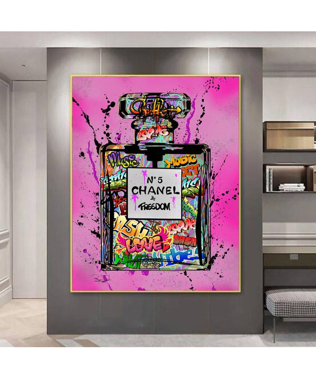 Captivating Fusion: Chanel No. 5 by Freedom Graffiti Art Poster Wall Poster